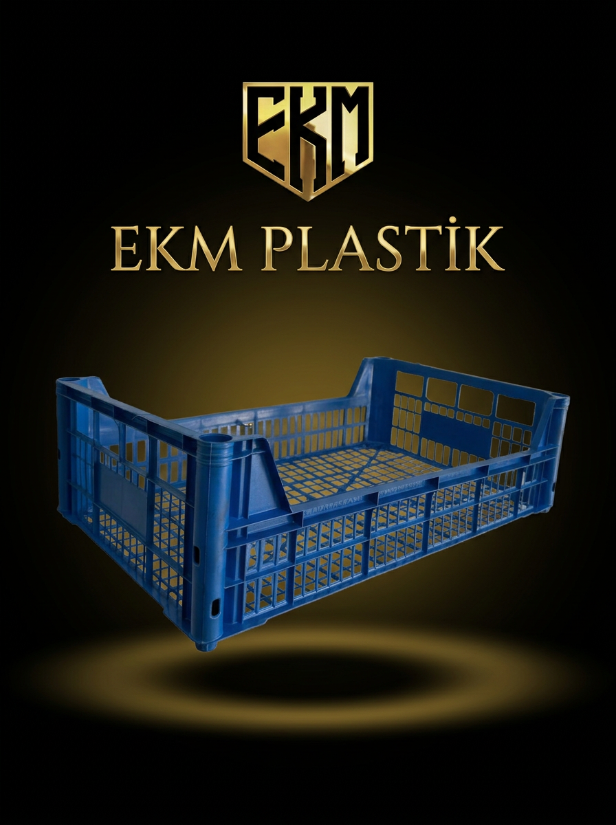 EKM Plastik mavi geniş plastik kasa